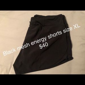 Black mesh energy shorts